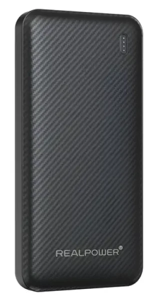 RealPower PB-10000 SSB černá / Powerbanka 10 000 mAh / Pevnolátková baterie / USB-C 20W / USB-A 22,5W (558787)