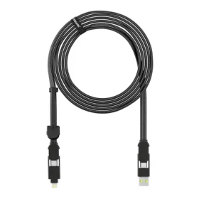 Rolling Square inCharge XL 3m černá / nabíjecí a datový kabel 6v1 / USB / USB-C / Lightning / MicroUSB / 100W (RS-XLL01R)