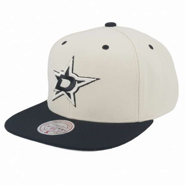 Mitchell & Ness Pánská kšiltovka Dallas Stars NHL Evergreen Cream Black Snapback