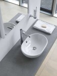 DURAVIT - Bathroom_Foster Umyvadlo na desku 50x35 cm, s přepadem, bez otvoru pro baterii, bílá 0335500000