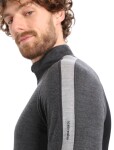 Pánské triko dlouhý rukáv ICEBREAKER Mens ZoneKnit™ 260 LS Half Zip, Jet HTHR/Black/Metro HTHR/Cb velikost: S