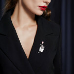 Luxusní brož s motýlem a perletí Anna, Stříbrná