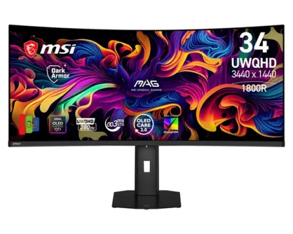 34.18" MSI MAG 341CQP X28 černá / Monitor / UWQHD / QD-OLED / 21:9 / 280 Hz / 0,03 ms / HDMI+DP+USB-C (MAG 341CQP QD-OLED X28)