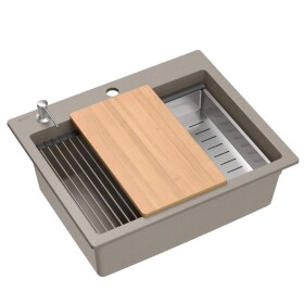 Quadron - Granitový dřez KURT 110 WORKSTATION BEIGE ZLE-09040