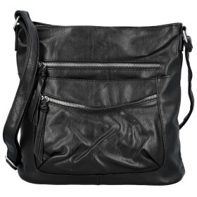 Trendy dámská koženková crossbody kabelka Tizia, černá