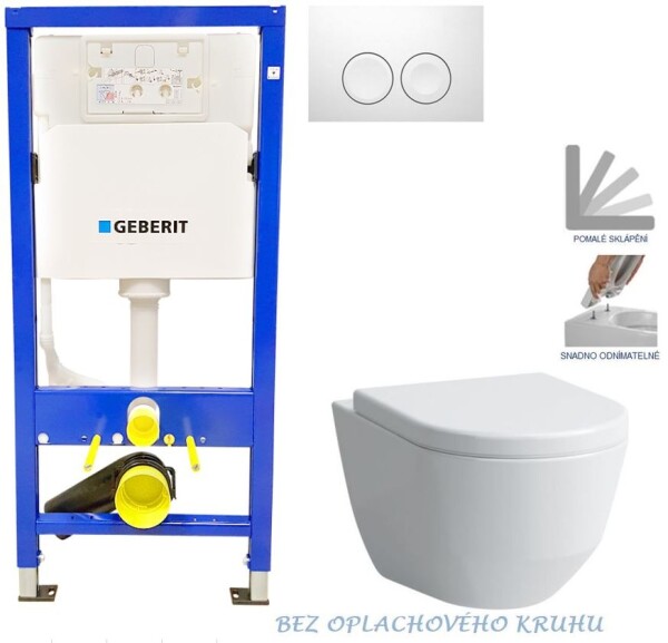 GEBERIT DuofixBasic s bílým tlačítkem DELTA21 + WC LAUFEN PRO RIMLESS + SEDÁTKO 458.103.00.1 21BI LP1