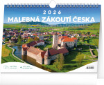 Stolní kalendář 2026 NOTIQUE - Malebná zákoutí Česka s extra velkým kalendáriem, 30 x 21 cm