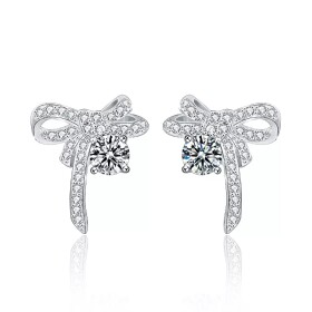 Royal Fashion stříbrné náušnice HA-XEA004-SILVER-MOISSANITE-ZIRCON