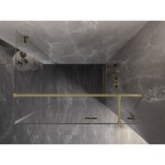 MEXEN/S - Lunar T sprchový kout dveře křídlové pravá 125 x 110, transparent, zlato kartáčovaná 834T-125-110-55-00-P