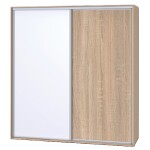 Nábytek Mikulík Skříň ONYX - 1x plné dveře + 1x zrcadlo (š 120-200 cm/v 240 cm) ROZMĚR: (š/v/h) 120 x 240 x 60 cm