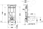 DURAVIT - DuraSystem Předstěnová instalace Standard pro závěsné WC, 115 cm, pro SensoWash WD1011000000