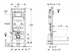 GEBERIT - Duofix Předstěnová instalace pro závěsné WC, se splachovací nádržkou Sigma 12 cm, s hygienickým proplachem, výška 1,2 m 111.058.00.2