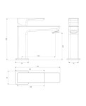 OMNIRES - PARMA umyvadlová baterie černá mat /BLM/ PM7410BL