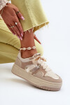 Dámské tenisky na platformě z ekokože béžové Moun 40