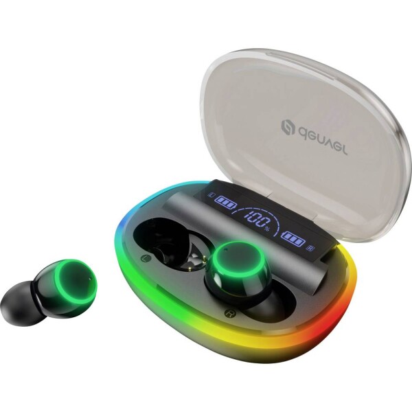 Denver TWE-55 špuntová sluchátka Bluetooth®, Bez kabelu stereo černá Redukce šumu mikrofonu Nabíjecí pouzdro, headset, dotykové ovládání, Indikátor nabití mobil