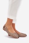 Zazoo 10009 Pohodlné dámské kožené baleríny tmavě béžové 37