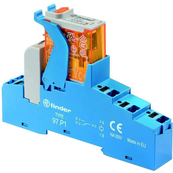 Finder 4C.P1.9.024.0050 vazební relé s LED diodou , 24 V/DC, 16 A, 1 přepínací kontakt, Tray, 1 ks