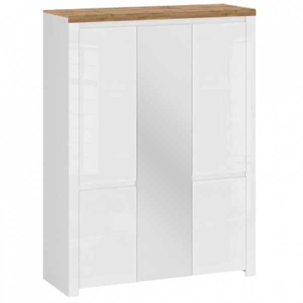 ARTEN (NANO Systems s.r.o.) Skříň se zrcadlem VIGO-5D (Bílý lesk)