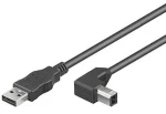 MicroConnect kabel USB2.0 A (M) - USB2.0 B 90° úhel (M) 3m černá / 480Mbit/s (USBAB3ANGLED)