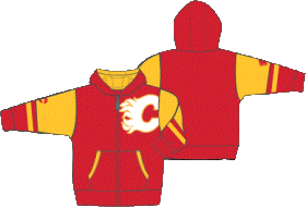 Outerstuff Dětská Mikina Calgary Flames Faceoff Colorblocked Fleece Full-Zip Velikost: Dětské L (13 - 14 let)