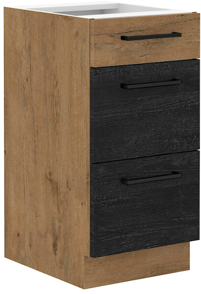 Spodní skříňka Vigo 40 D 3S BB - Quadro Barva korpusu: Dub Lancelot, Barva dvířek: Dark wood