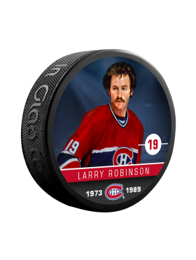 Inglasco / Sherwood Puk Larry Robinson #19 Montreal Canadiens NHL Souvenir Collector Hockey Puck