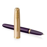 Parker 51 Deluxe Plum GT 18K - plnící pero, hrot F