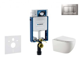GEBERIT - Kombifix Set předstěnové instalace, klozetu Gaia a sedátka softclose, tlačítko Sigma30, chrom mat/chrom SANI15CA1124