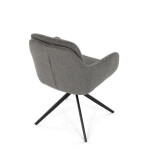 Židle jídelní, 180° otočný mechanismus, lanýžová voděodolná látka, černý kov