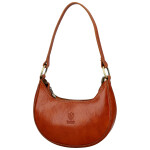 Luxusní dámská kožená kabelka na rameno Delami Vera Pelle Venny, koňaková