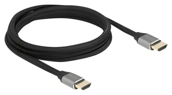 DeLock Ultra vysokorychlostní HDMI 83996 šedá / Kabel / 48 Gbps / 8K/60Hz / 2m / pozlacené konektory (83996)