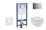 GEBERIT - Duofix Set předstěnové instalace, klozetu Tesi a sedátka softclose, tlačítko Sigma01, lesklý chrom SANI11CD1109