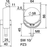 OBO Bettermann 6479308 U-stojina (d x š x v) 6 m x 70.00 mm x 50.00 mm 1 ks šedá