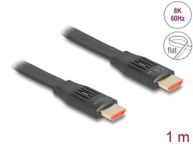 Delock Ultra vysokorychlostní plochý HDMI kabel 1 m / Kabel HDMI / Ploché provedení / 48 Gbps / 8K 60Hz (81001)