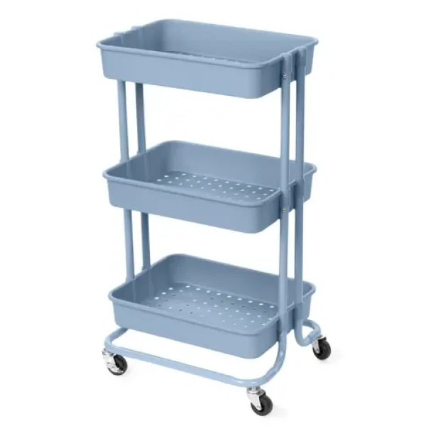 Compactor Grena Koupelnový vozík s kolečky - 3 police modrý / 43 x 34.8 x 75 cm (3370910121346)