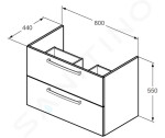 IDEAL STANDARD - Tempo Umyvadlová skříňka 800x440x550 mm, dub pískový E3242OS