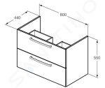 IDEAL STANDARD - Tempo Umyvadlová skříňka 800x440x550 mm, lesklá bílá E3242WG