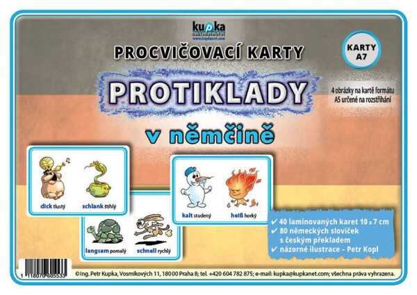 Procvičovací karty - Protiklady v němčině - Petr Kupka