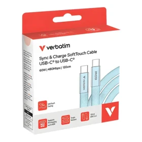 Verbatim SoftTouch 30273 modrá / USB-C kabel / 60 W PD 3.0 / 1,2 m (30273)