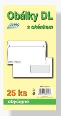 Obálky DL obyčejné s okénkem (bal.25ks)