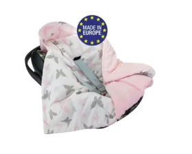 Bomimi Zavinovací deka do autosedačky VELVET motýlci, růžová (BO2307PIK014)