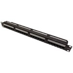 Intellinet 24-Port Cat6a Patchpanel geschirmt 1HE Kabeleinführung 90° abgewinkelt schwarz 24 portů patch panel 483 mm (1