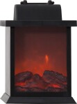 STAR TRADING Vánoční lucerna Lantern Black černá barva plast - STAR TRADING Elektrická lucerna Fireplace, černá barva, plast