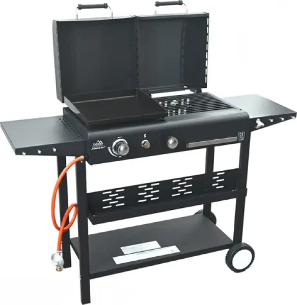 Cattara Gril DOMINO 2in1 plyn/dřevěné uhlí / Rošt (2x) 36 x 34 cm / Výkon 4,5 kW / Piezo zapalování