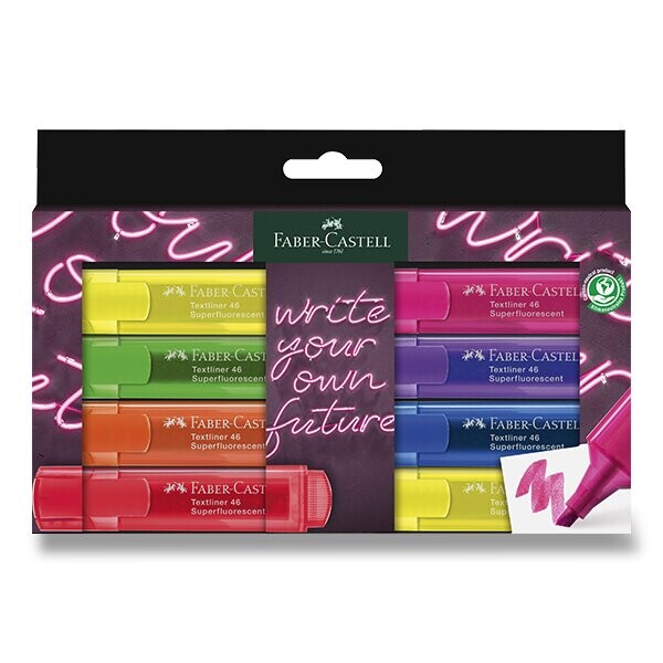 Zvýrazňovač Faber-Castell Textliner - sada Neon, 8 barev