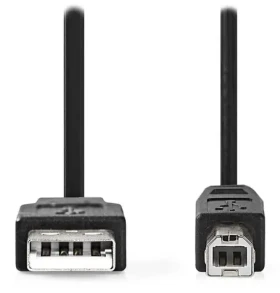 NEDIS kabel USB 2.0 A-B černý / Kabel USB / USB-A - USB-B / k tiskárně / 1 m (CCGL60100BK10)