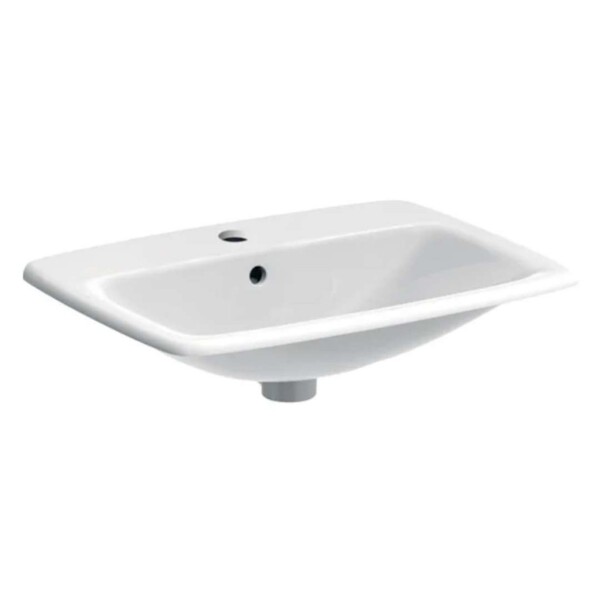 GEBERIT - Selnova Square Umyvadlo 60x45 cm, s přepadem, otvor pro baterii, bílá 500.307.01.7