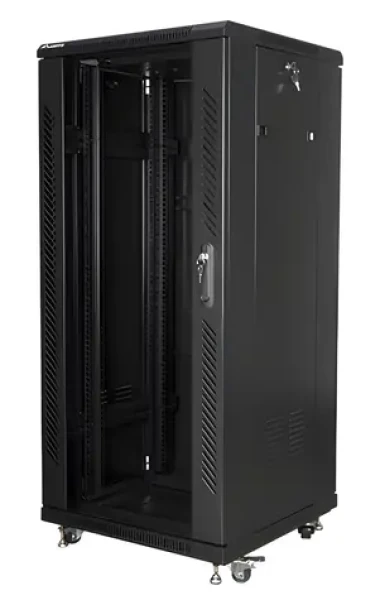 Lanberg 27U/600x600 černý / Stojanový rozvaděč / 19" / Flat pack (FF01-6627-12B)