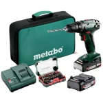 Metabo 602207930 / Aku set / vrtací šroubovák s bateriemi a příslušensktvím / 18V / 48Nm / 2x Aku (602207930)