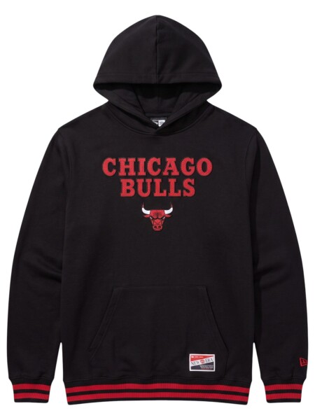 New Era Pánská mikina Chicago Bulls NBA Felt Logo Throwback Hoodie - Černá Velikost: S